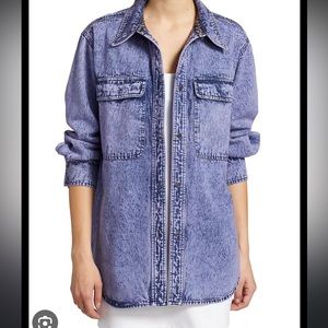 Rachel Comey Lavender Acid Washed Denim Button Down